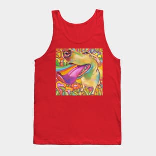 Dog Daze of Summer Psychedelic Blond Labrador Tank Top